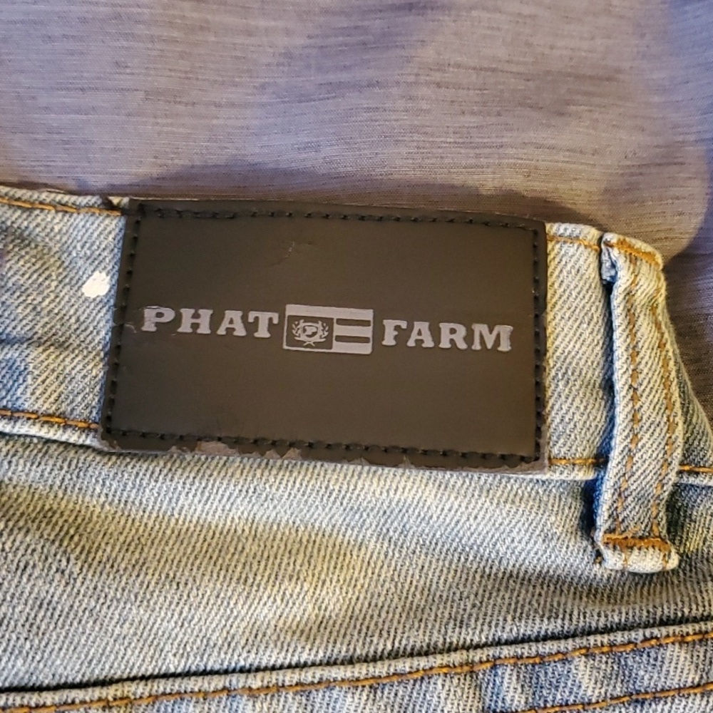 Phat Farm Blue Distress Kids Shorts Size 2t Or 3t See Measurements Rip + Repair - Picture 6 of 12